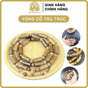 Vòng đeo tay vòng cổ Trầm Hương Hà Xá trụ trúc mix đá 8li bình an và tài lộc