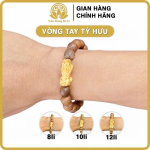 Vòng tay tỳ hưu nam phong thủy Trầm Hương Hà Xá 10li may mắn, bình an và tài lộc