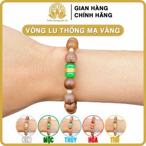 Vòng tay lu thống mạ vàng phong thủy trầm hương HÀ XÁ nam nữ mệnh kim mộc thủy hỏa thổ