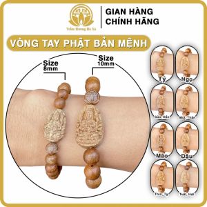 Vòng tay nam nữ mặt phật bản mệnh phong thủy trầm hương HÀ XÁ may mắn và bình an