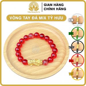 Vòng tay đá phong thủy mix tỳ hưu HÀ XÁ đeo tay cặp đôi nam nữ mệnh kim mộc thủy hỏa thổ may mắn bình an tài lộc