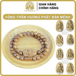 Vòng tay đôi phật bản mệnh phong thủy trầm hương HÀ XÁ tuổi tý sửu dần mão thìn tỵ ngọ mùi thân dậu tuất hợi nam nữ