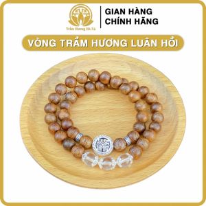 Vòng tay đôi bánh xe pháp luân phong thủy trầm hương HÀ XÁ đeo tay cặp đôi nam nữ may mắn tài lộc