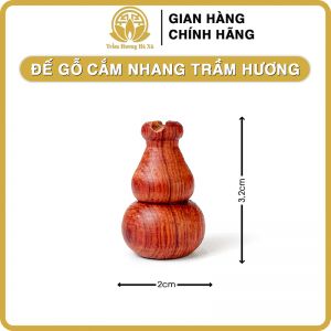 Đế gỗ cắm nhang trầm hương hình hồ lô cố định chân nhang an toàn Trầm Hương Hà Xá